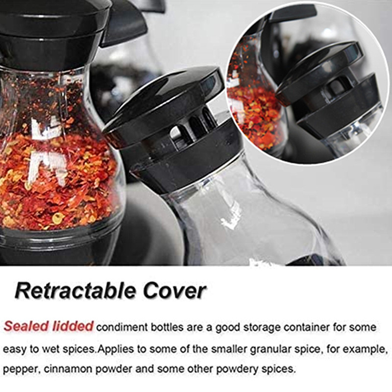 8 sticle Sticle de condiment Set dublu strat rotativ borcan de condimente Suport pentru recipiente de bucătărie Sticle de condimente Organizator de ardei