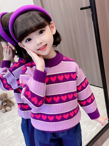 Casual Kids Hearts πουλόβερ για κορίτσια