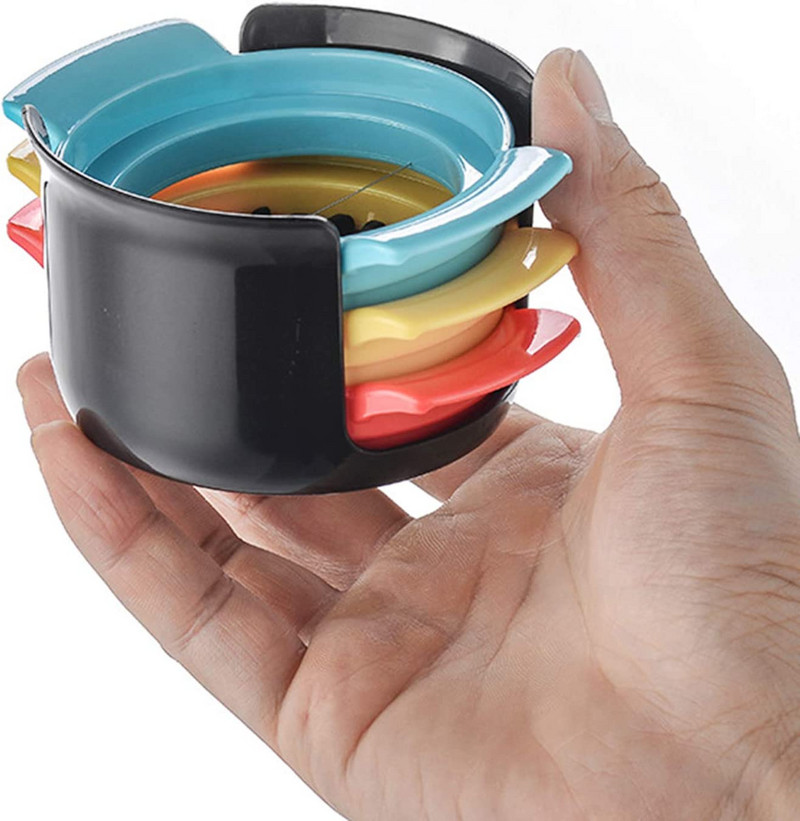 3 az 1-ben tojásszeletelő rozsdamentes acél pengék és csúszásmentes alap többszerszámos ékszelet főtt tojáshoz Gyümölcsgomba paradicsom