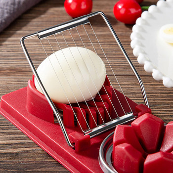 Εγχειρίδιο Egg Slicer 304 Inox Separators Egg Separators Multipurpose Fruit Slicer with 2 Slicing Styles Gadget Kitchen Egg Chopper