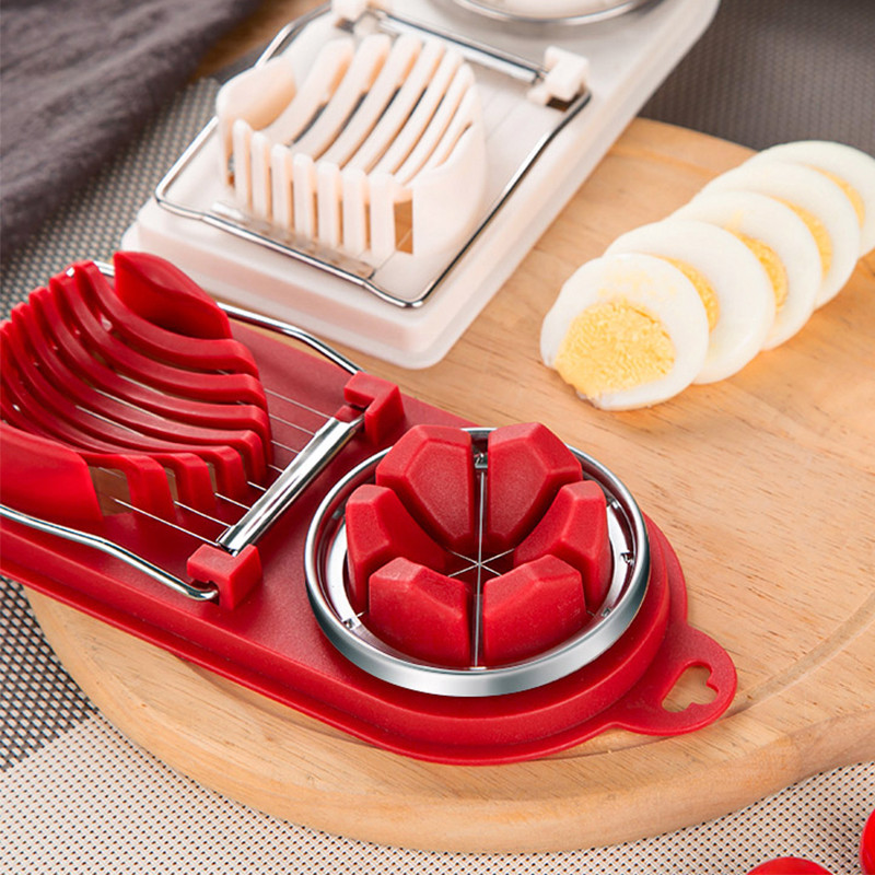 Rezač za jaja 304 ručni separatori od nehrđajućeg čelika Višenamjenski rezač za voće s 2 stila rezanja Kuhinjski dodatak Sjeckalica za jaja