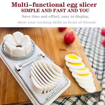 Πολυλειτουργικός κόφτης αυγών από ανοξείδωτο ατσάλι Κόφτης αυγών Sectioner Cutter Μούχλα σε σχήμα λουλουδιών Μεσημεριανό Meat Cutter Gadgets κουζίνας