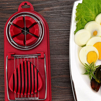 Πολυλειτουργικός κόφτης αυγών από ανοξείδωτο ατσάλι Κόφτης αυγών Sectioner Cutter Μούχλα σε σχήμα λουλουδιών Μεσημεριανό Meat Cutter Gadgets κουζίνας
