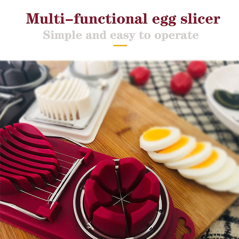 Többfunkciós tojásvágó rozsdamentes acél tojásszeletelő vágóforma virág alakú ebédlő húsvágó konyhai kütyük