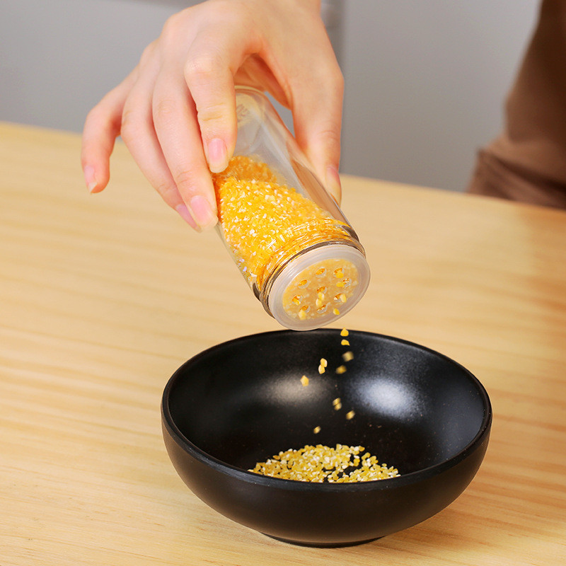 Ustensile de bucătărie nou-nouțe 430 Borcan de condimente din oțel inoxidabil Set de condimente rotativ din sticlă Borcan de condimente