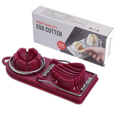 Rezač za jaja od nehrđajućeg čelika 2 u 1 Razdjelnik za jaja Višenamjenski ručni kuhinjski stroj za rezanje jaja i voća GQ