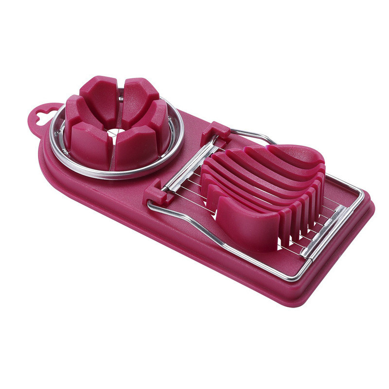 Rezač za jaja od nehrđajućeg čelika 2 u 1 Razdjelnik za jaja Višenamjenski ručni kuhinjski stroj za rezanje jaja i voća GQ