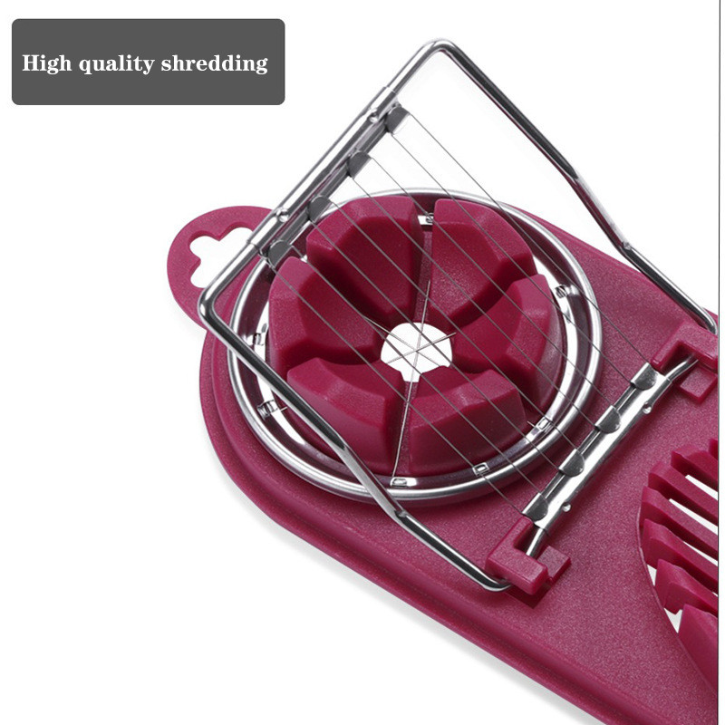 Rezač za jaja od nehrđajućeg čelika 2 u 1 Razdjelnik za jaja Višenamjenski ručni kuhinjski stroj za rezanje jaja i voća GQ