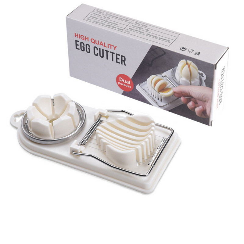 Rezač za jaja od nehrđajućeg čelika 2 u 1 Razdjelnik za jaja Višenamjenski ručni kuhinjski stroj za rezanje jaja i voća GQ