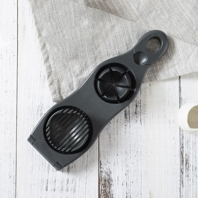 Tăiător de ouă din oțel inoxidabil 2 în 1 pentru fierbere ouă Dispărător de tăiat ouă Dispărător Gadgets de bucătărie NW