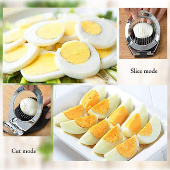 Πολυλειτουργικοί κόφτες αυγών από ανοξείδωτο χάλυβα Egg Slicer Sectioner Cutter Eggs Splitter Kiwi Strawberry Cutter Gadgets κουζίνας