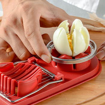 Πολυλειτουργικά καλώδια κοπής αυγών από ανοξείδωτο ατσάλι σε σχήμα πετάλου Egg cutte βραστό καλούπι Μεσημεριανό Meat Cutter Gadgets κουζίνας