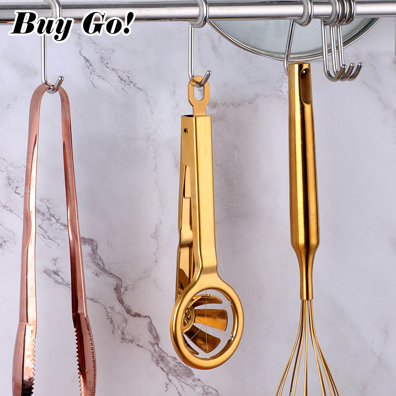 1PC tăietor de ouă din oțel inoxidabil, auriu, de uz casnic, separator de instrumente pentru ouă gătite, creativ, fantezie, despărțitor de ouă, mucegai de bucătărie, accesorii pentru feliere