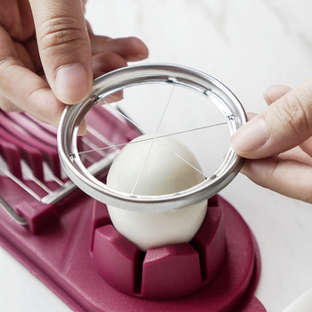 2 σε 1 Splitter Egg Slicer Gadgets κουζίνας Δαχτυλίδι αυγών ποσέ Διπλοί διαχωριστές αυγών Πολυλειτουργικός κόφτης αυγών από ανοξείδωτο ατσάλι