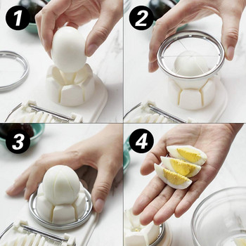 Мултифункционална резачка за яйца Пластмасова резачка за яйца Резачка за секциониране Форма за креативни кухненски яйца с форма на цвете Джаджи Аксесоари