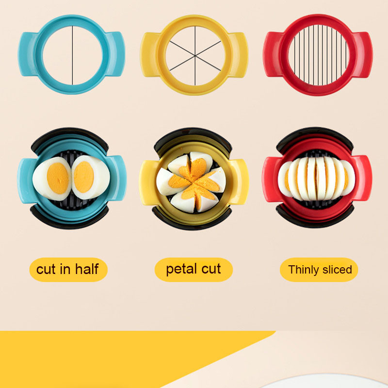 Kiaušinių pjaustyklė Buitinė pjaustyti kiaušiniai Virti kiaušinių pjaustyklė 3 viename Vaisių pjaustymo dangtelis Kūrybiniai įrankiai Bento skintų gėlių formavimo virtuvės priedai
