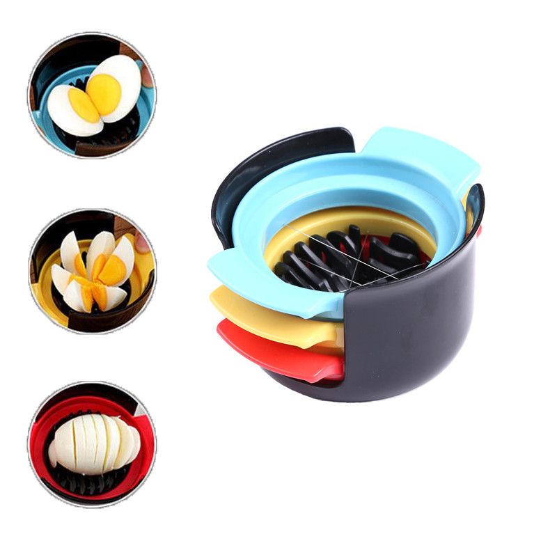 3 viename kiaušinių pjaustyklė Pjaustyti kiaušiniai Virti kiaušiniai Pjaustyklė Naminiai virti kiaušiniai Kūrybiniai įrankiai Bento skintų gėlių formuotojų virtuvės priedai