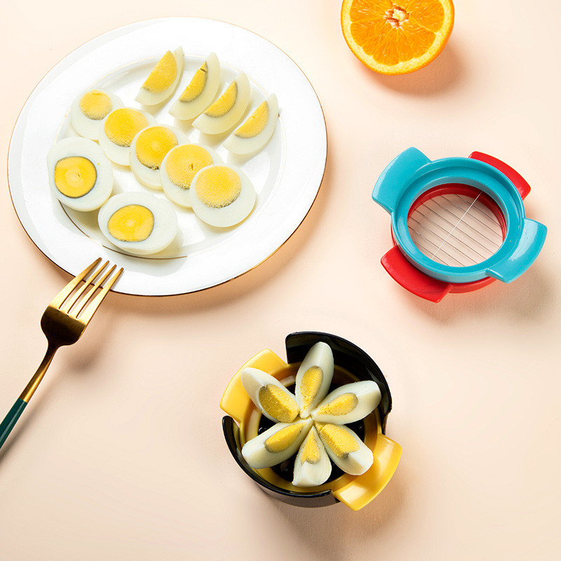 3 viename kiaušinių pjaustyklė Pjaustyti kiaušiniai Virti kiaušiniai Pjaustyklė Naminiai virti kiaušiniai Kūrybiniai įrankiai Bento skintų gėlių formuotojų virtuvės priedai