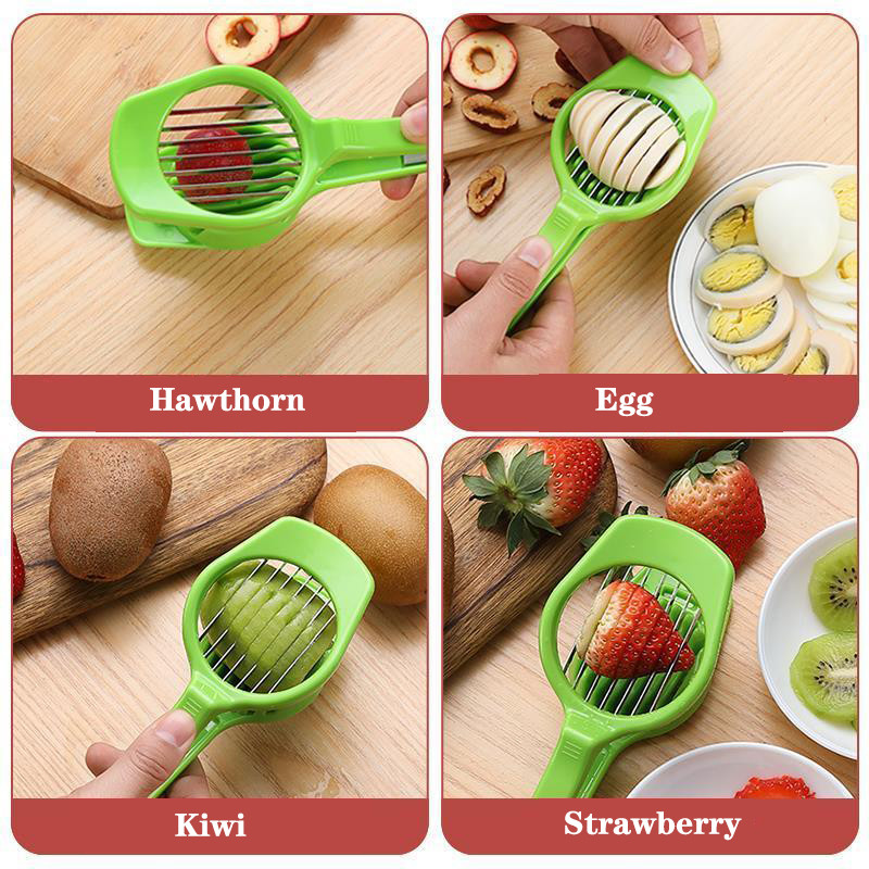 1 db rozsdamentes acél tojásvágó Tojásszeletelők Többfunkciós Zöldség Gyümölcs vágás Konyhai Kiegészítők Szeletelő Főző Kütyük