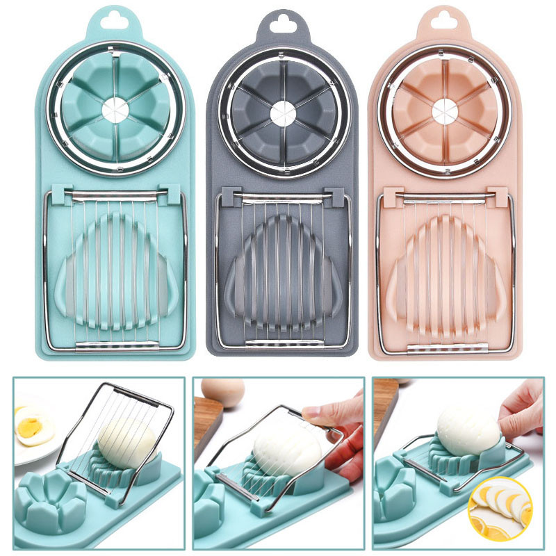 Kodumajapidamises kasutatav roostevabast terasest munalõikur Multifunktsionaalne munahoidja Kaks-ühes konserveeritud munade esemete munade eraldaja köögividinad