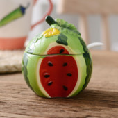 Kūrybinis vaisiaus formos keraminis prieskonių stiklainis Druskos plaktuvas ir pipirų talpykla aliejaus butelis virtuvės namų apyvokos prekių prieskonių laikymo indelis