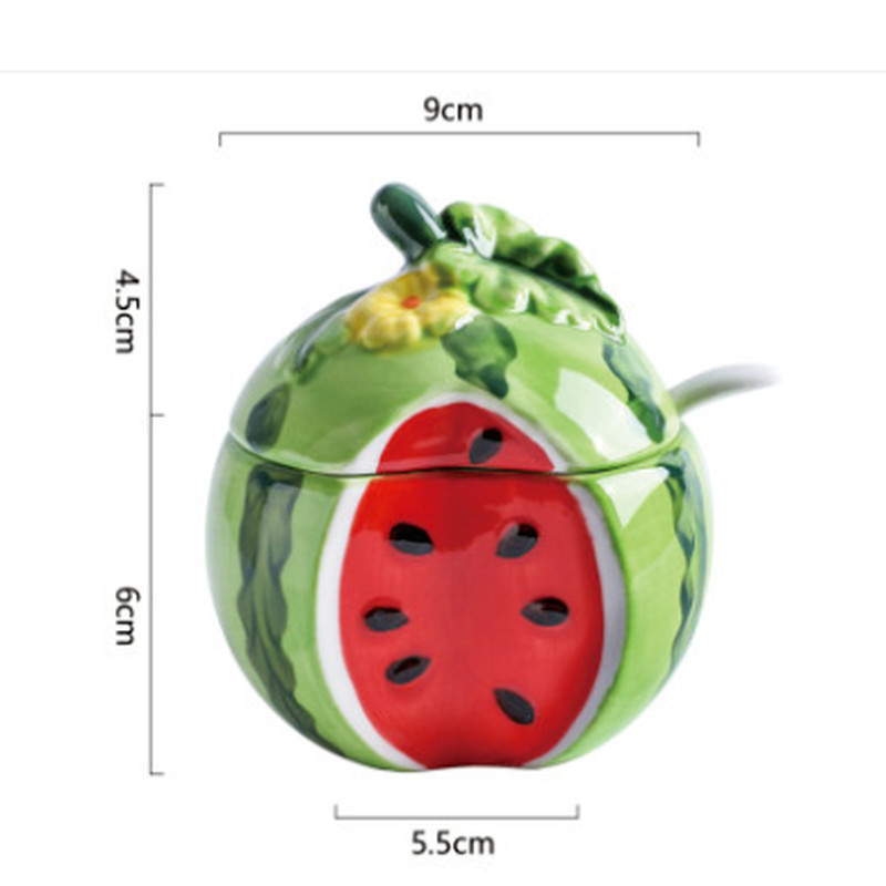 Kūrybinis vaisiaus formos keraminis prieskonių stiklainis Druskos plaktuvas ir pipirų talpykla aliejaus butelis virtuvės namų apyvokos prekių prieskonių laikymo indelis