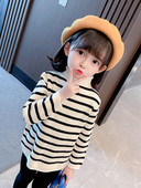 Bluza in dungi pentru copii model nou cu guler inalt