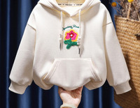 Vaikiškas megztinis mergaitėms su siuvinėjimu ir kišene