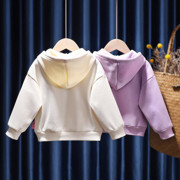 Vaikiškas megztinis mergaitėms su siuvinėjimu ir kišene