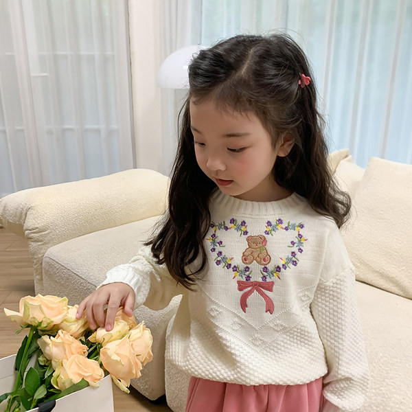 Pulover pentru fete pentru copii cu broderie