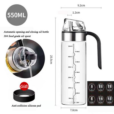 Üvegolajos palack automatikus nyitása és zárása vízkőolaj-adagolóval Szójaszósz tároló palackok és tégelyek Konyhai edények