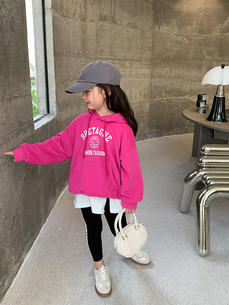 Hanorac pentru copii pentru fete - cu gluga si broderie