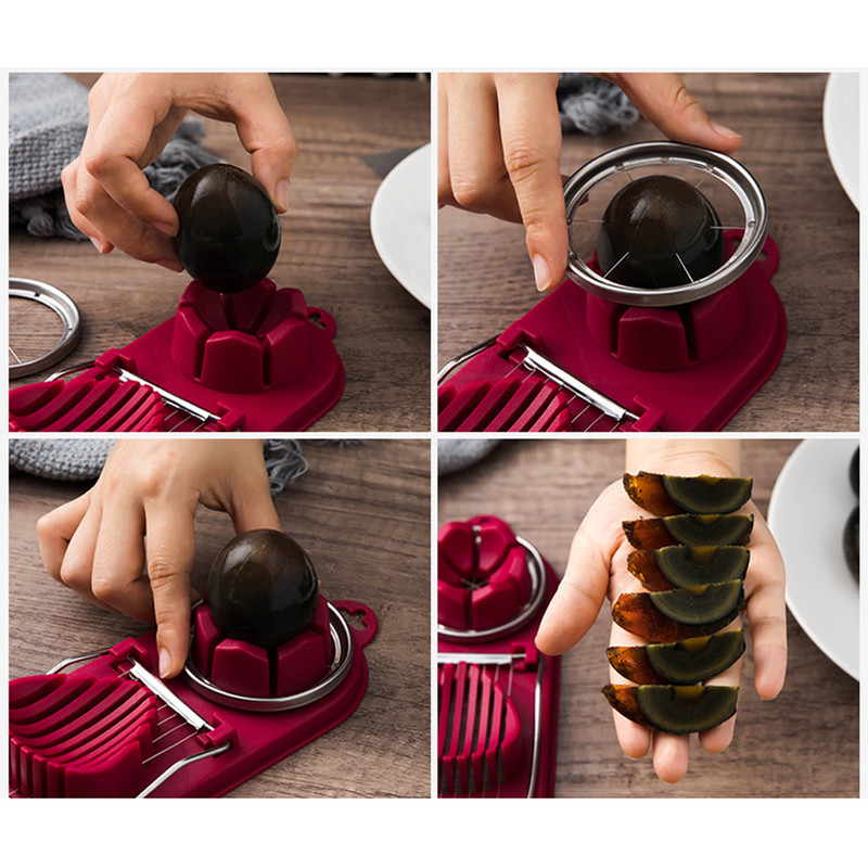 Tăiător de ouă multifuncțional Mașină de tăiat ouă din oțel inoxidabil Dispozitiv de tăiat pentru tăietor de ouă Mucegai de tăiat pentru prânz în formă de floare Gadget de bucătărie