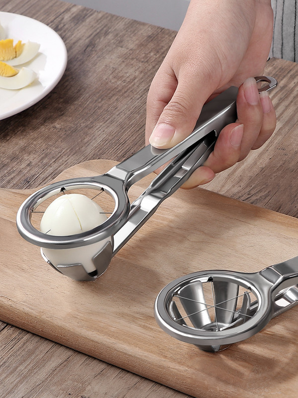 Rozsdamentes acél tojásvágó tojástartósított tojásszeletelő Többfunkciós háztartási tojáselválasztó konyhai kütyük