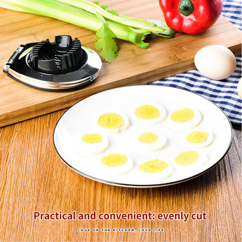 Мултифункционален инструмент за нарязване на яйца от неръждаема стомана за хранителни цели, рязане на яйца, резени на яйца, нарязване на плодове, ягоди, сирене, кухненски инструмент