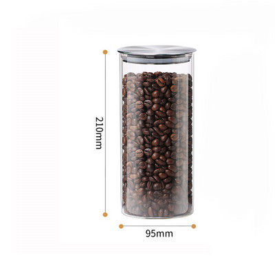 Talpykla grūdų stikliniams indams su nerūdijančio plieno dangteliu Stikliniai prieskonių stiklainiai Maisto 304 klasės nerūdijančio plieno laikymo bakas