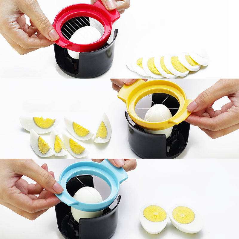 Tăiător de ouă 3 în 1, din oțel inoxidabil, tăiat cu sârmă, tăiat ouă fierte moi, pentru gătit, accesorii multifuncționale de bucătărie