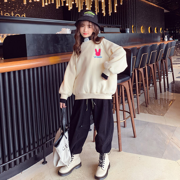 Hanorac pentru copii cu decolteu inalt, haine de iarna pentru copii si tineret