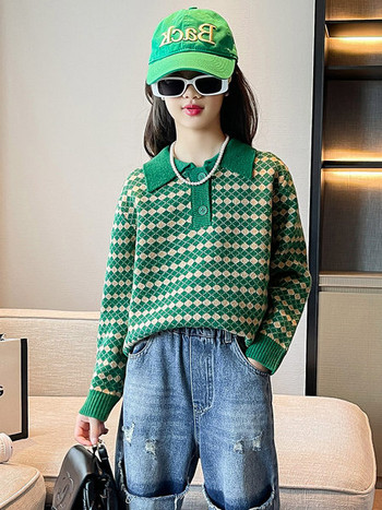 Παιδικό πουλόβερ, φθινοπωρινό-χειμωνιάτικο, νέο στυλ για κορίτσια