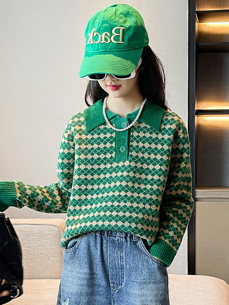 Pulover pentru copii, toamna si iarna, stil nou, tricotat pentru fete