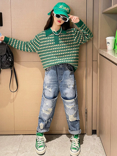 Pulover pentru copii, toamna si iarna, stil nou, tricotat pentru fete