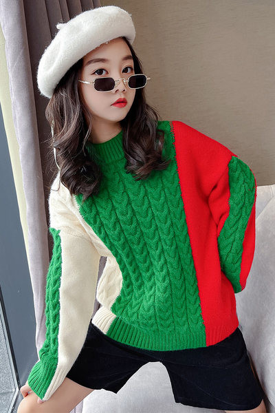 Džemper za djevojčice sa ovalnim izrezom u tri boje