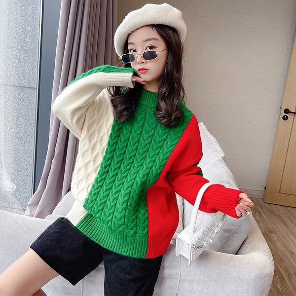 Džemper za djevojčice sa ovalnim izrezom u tri boje