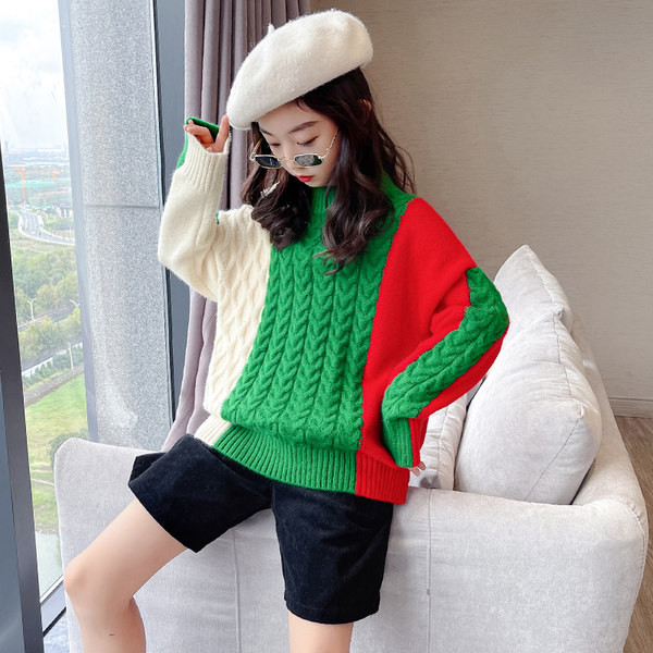 Džemper za djevojčice sa ovalnim izrezom u tri boje