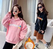 Kapuutsiga laste dressipluus tüdrukutele, soe, sügisene, talvine