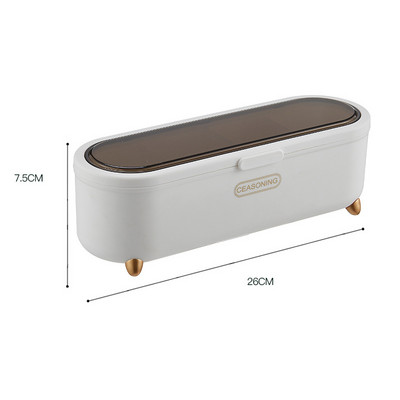 Nordic 4 rácsos fűszerüveg só-borsszóró fűszertartó készlet Ovális Átlátszó fűszeres doboz Konyhai tárolóeszközök