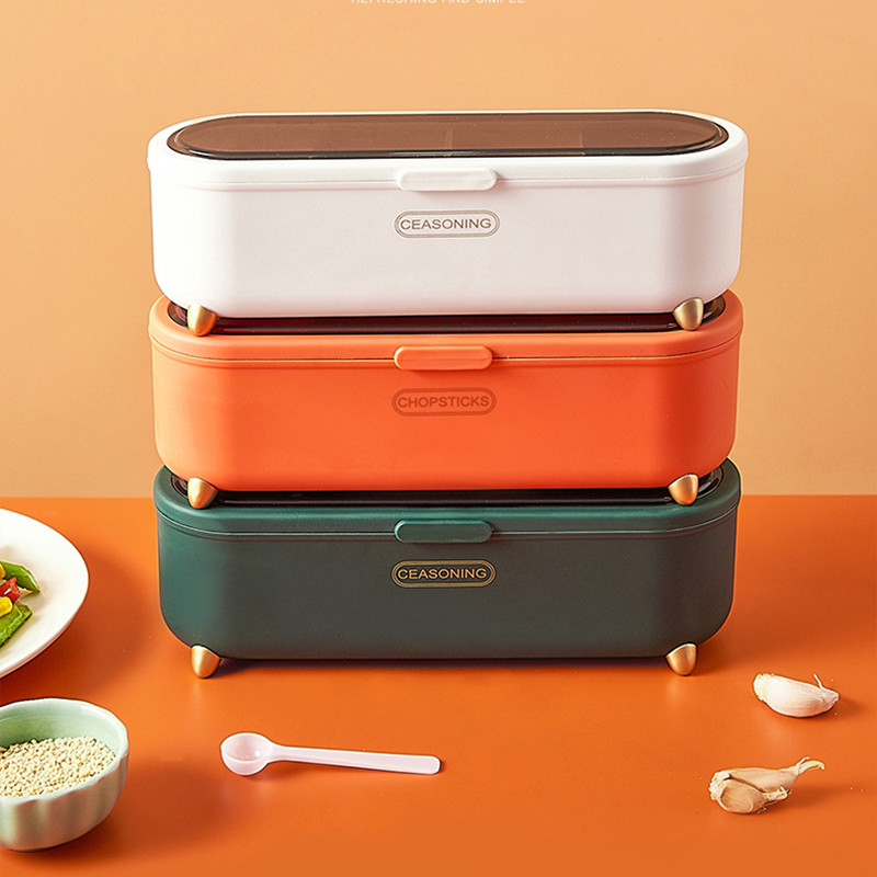 Nordic 4 rácsos fűszerüveg só-borsszóró fűszertartó készlet Ovális Átlátszó fűszeres doboz Konyhai tárolóeszközök