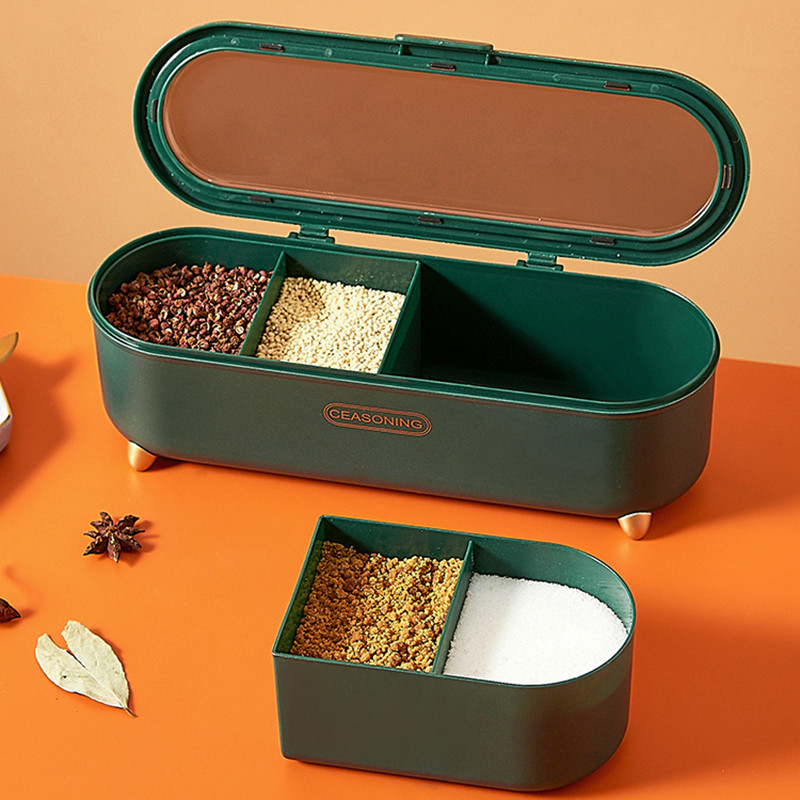 Nordic 4 rácsos fűszerüveg só-borsszóró fűszertartó készlet Ovális Átlátszó fűszeres doboz Konyhai tárolóeszközök