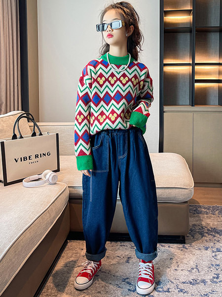 Naujo modelio rudens-žiemos vaikiškas megztinis merginoms