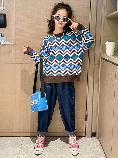 Vaikiškas megztinis mergaitei rudeninis,žieminis,madingas,storas